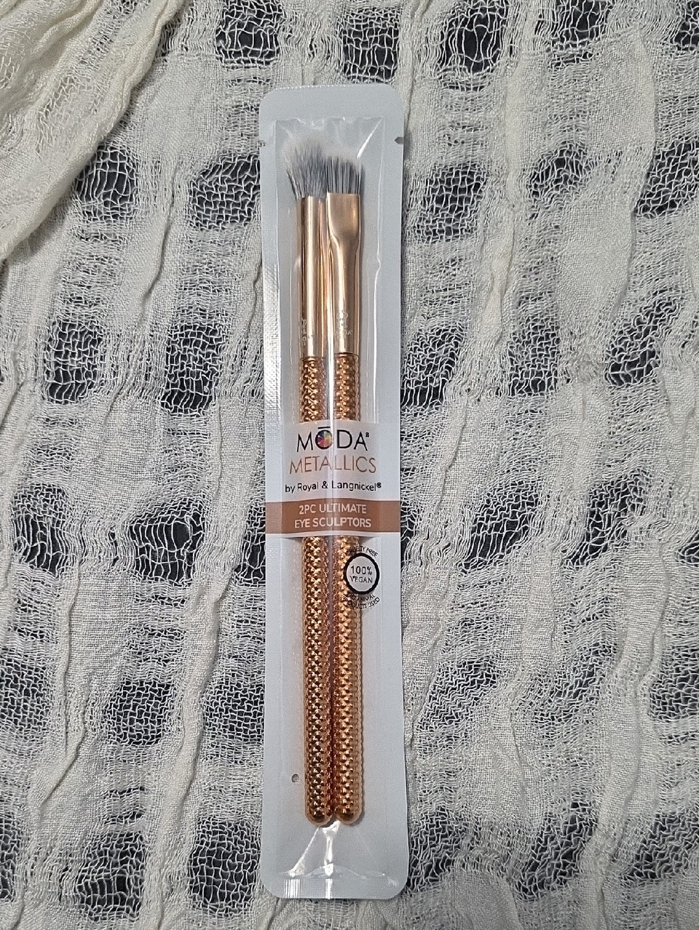 Moda Metallics 2pc Eye Sculptor Brushes - Rose Gold